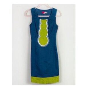 Boden Colorblock Beaded Sleeveless Sheath Dress